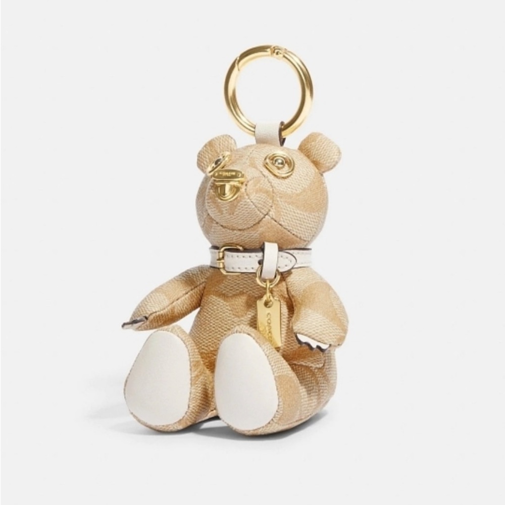 New coach Bear Bag Charm In Signature Canvas